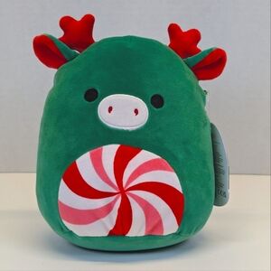 Squishmallows Zumir the Green Moose Christmas Peppermint Stuffed Animal Plush